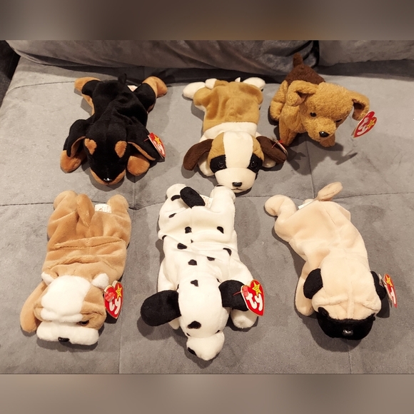 NWT TY TOYS BEANIE BABY 6 DOG BUNDLE ORIGINAL 1996 RETIRED VINTAGE COLLECTIBLE - Picture 4 of 11